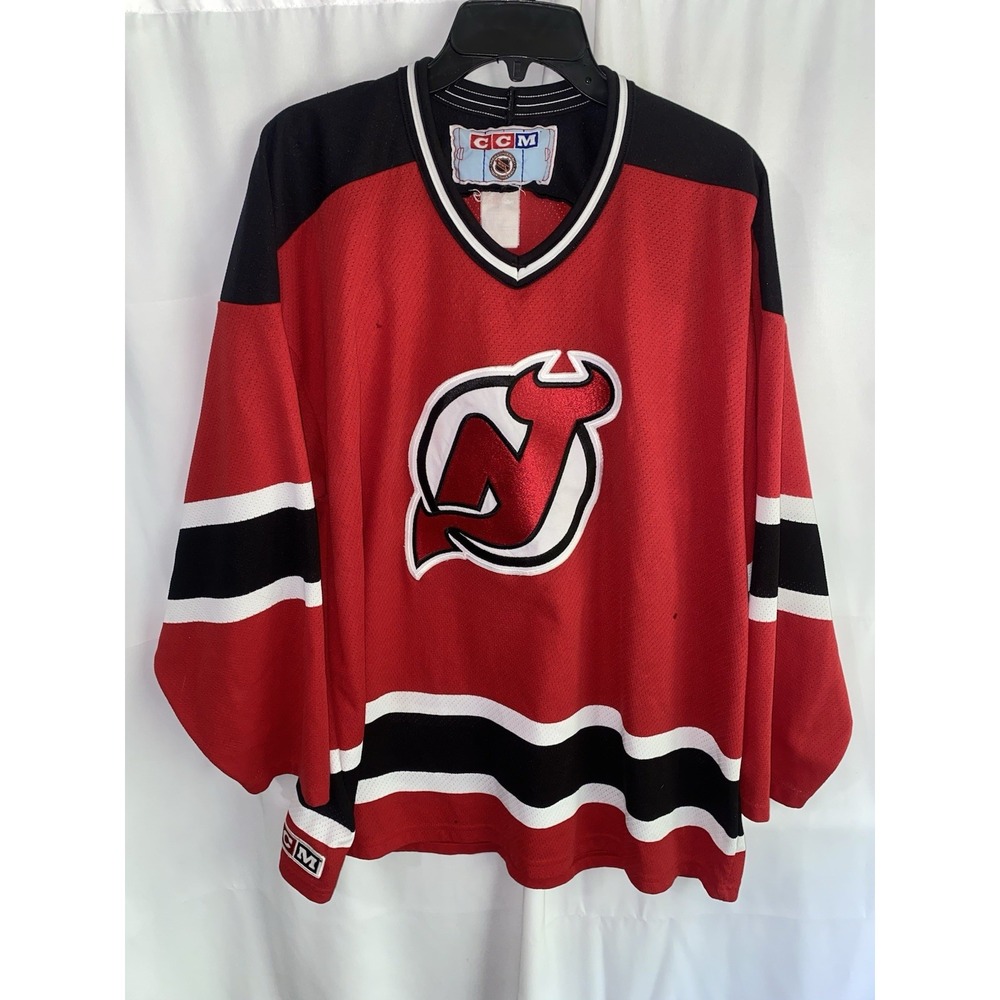 Vintage 90s New Jersey Devils CCM Maska Hockey Jersey Mens XL FLAW READ